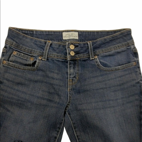 AEROPOSTALE Hailey Flare Blue 5/6 Short Jeans CLOSET CLEAR OUT - Picture 4 of 6